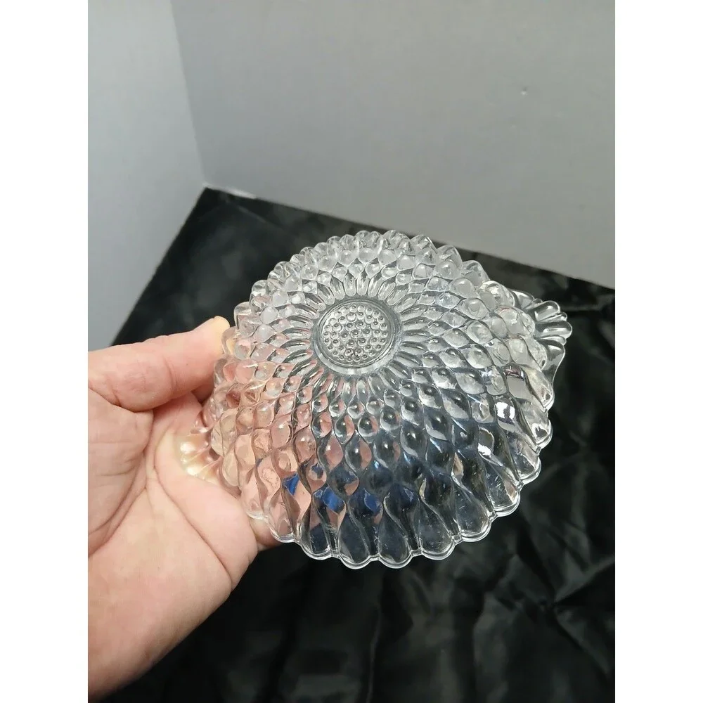 Vintage Clear Diamond Pressed Glass‎ Oval Relish Candy Celery Dish